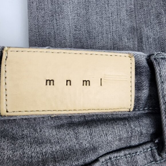 mnml Jeans Mens 30x33 Gray Skinny Leg Ankle Zip Button Fly Low Rise Denim - Picture 4 of 9